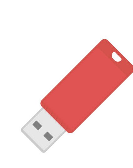 USB flash drive icon. Colored silhouette. Top view. Vector simple flat graphic illustration. The isolated object on a white background. Isolate.